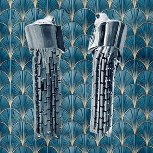 Vintage silver-Tone Fringe Tassel Drop Clip-On Earrings